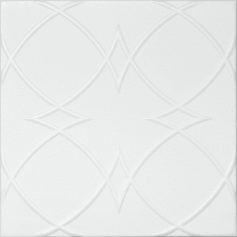 Tavan fals decorativ, polistiren extrudat, VTM 0852, modern, alb, 50 x 50 x 0.35 cm