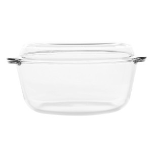 Bol cu capac pentru servirea mesei, sticla termorezistenta, transparent, 27 x 24 cm, 3000 ml