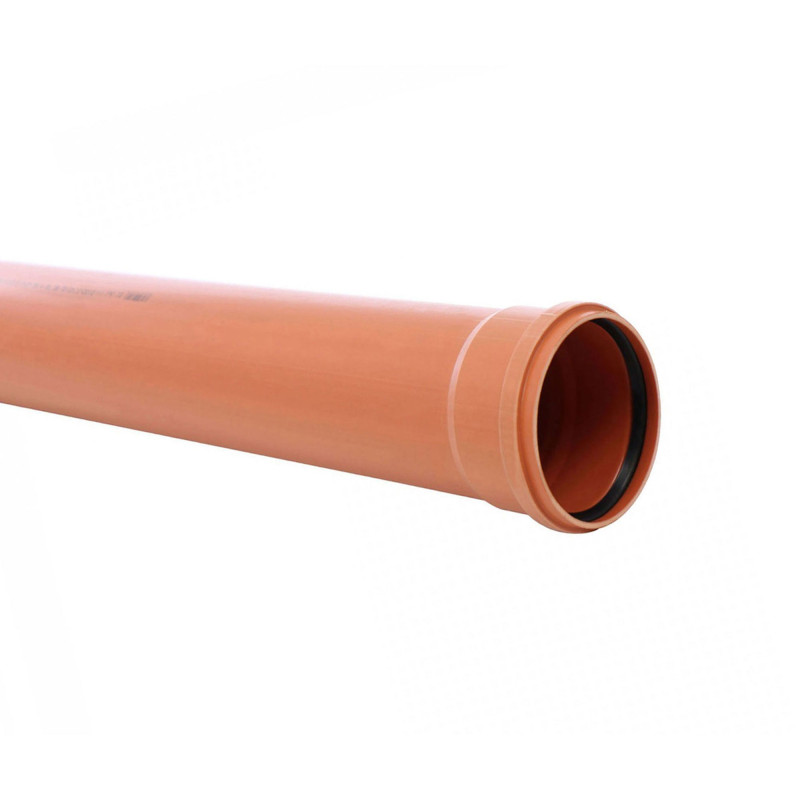 Teava PVC pentru scurgere canalizare exterioara, cu inel, multistrat, 160 x 4 mm, 4 m, portocaliu