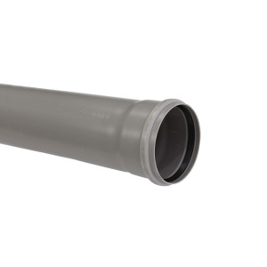 Teava PVC-U pentru scurgere canalizare interioara, cu inel, 110 x 2 mm, 4 m, gri