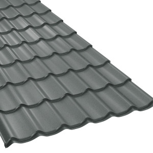 Tigla metalica Bilman, gri mat (RAL 7024), 2220 x 1200 x 0.4 mm