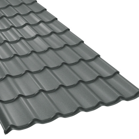 Tigla metalica Bilman, gri mat (RAL 7024), 2570 x 1200 x 0.4 mm