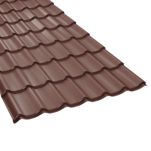 Tigla metalica Bilman, maro mat (RAL 8017), 2570 x 1200 x 0.4 mm