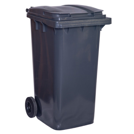 Tomberon gunoi, europubela, cu capac, polietilena, negru, 240 litri