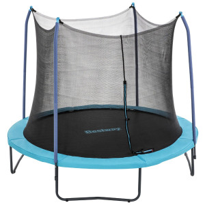 Trambulina copii Bestway Xtreme Air 59103, structura metal, cu sistem de protectie, D 305 cm, negru + albastru