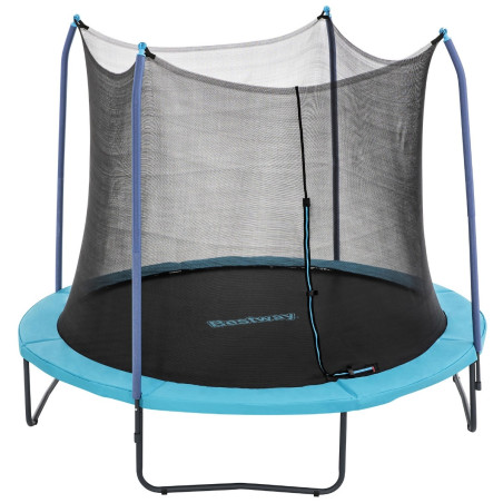 Trambulina copii Bestway Xtreme Air 59103, structura metal, cu sistem de protectie, D 305 cm, negru + albastru