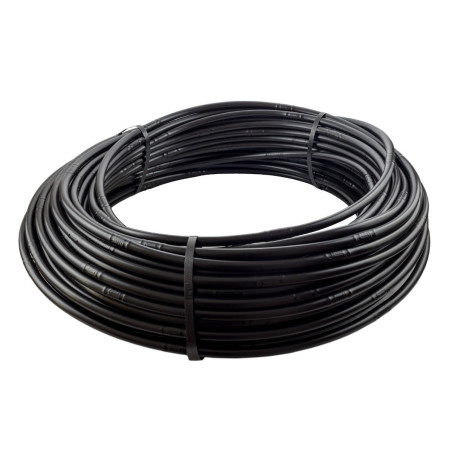 Tub pentru irigatii prin picurare, Aquafix, 0.9 mm, D 16 mm, distanta orificii 40 cm, 2l/h, rola 100 m