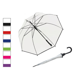 Umbrela de ploaie pentru adulti, Capri, tip baston, automata, transparenta, 90 cm