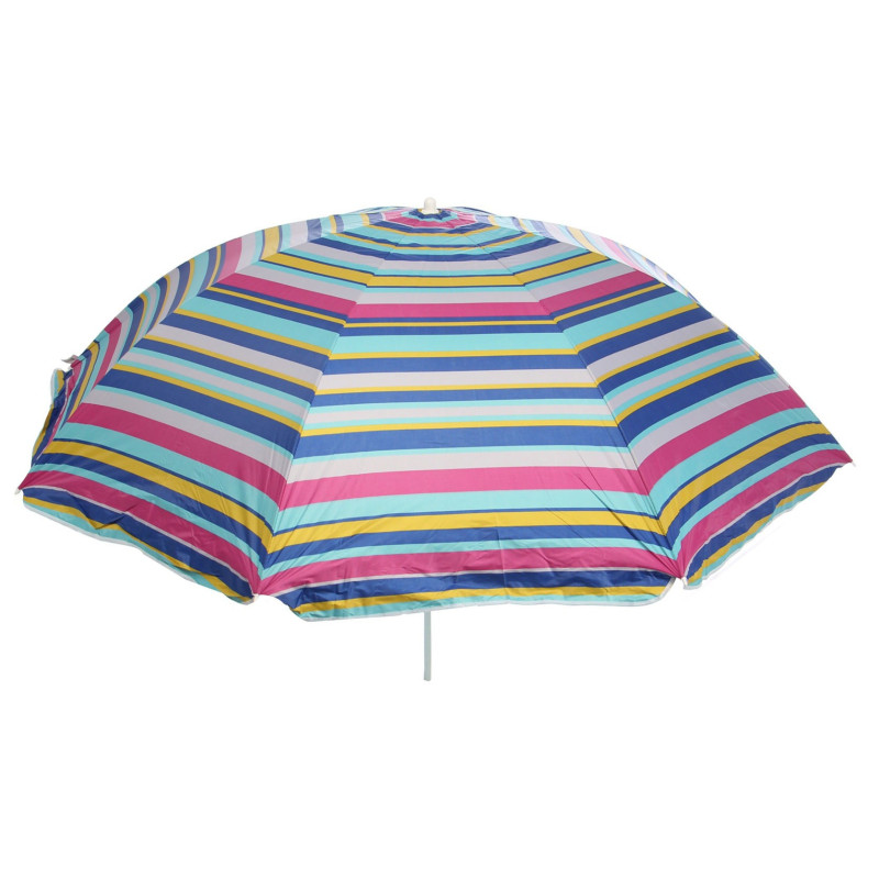 Umbrela soare de plaja / gradina, D12609, rotunda, structura metal, multicolor, D 220 cm