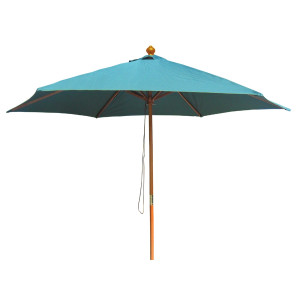 Umbrela soare de terasa / gradina, WH6618, rotunda, structura lemn, verde, D 300 cm