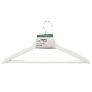 Umerase haine Ella Home, lemn, carlig rotativ, 45 x 23 cm, alb, set 3 bucati