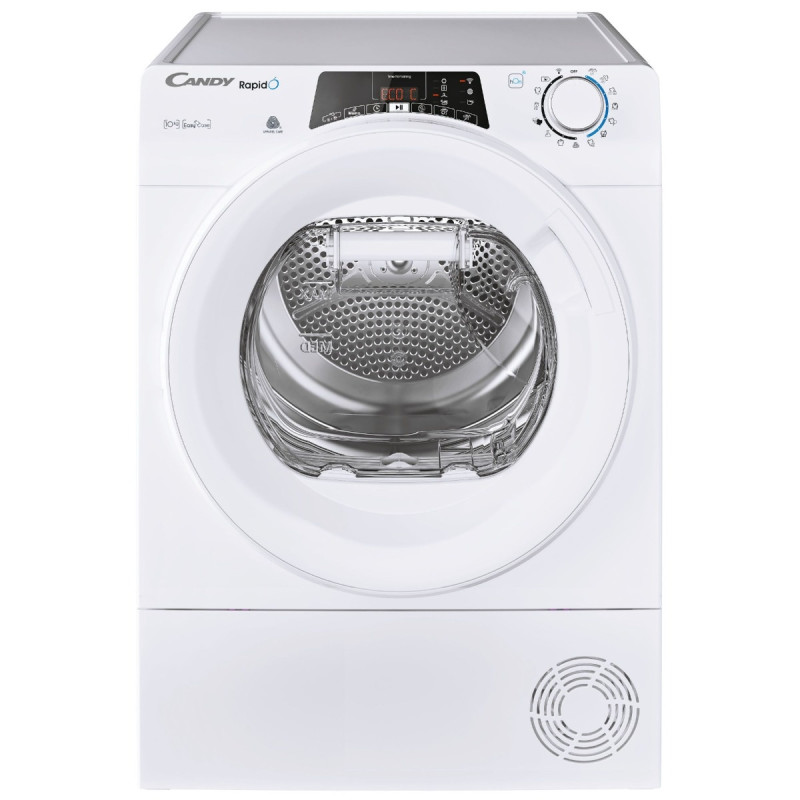 Uscator rufe automat Candy Rapido ROE H10A2TE-S, pompa de caldura, 10 kg, clasa A++, latime 60 cm, conectivitate Wi-Fi, Easy Cas