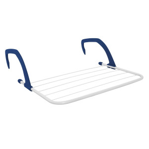 Uscator rufe tip suport pentru calorifer / balcon, Casa Si Hot, alb + albastru, otel + plastic, 330 x 500 x 160 mm