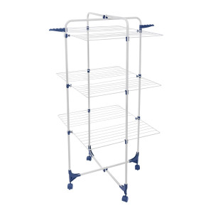 Uscator rufe vertical Casa Si Athletic Tower 3, alb + albastru, otel + plastic, 650 x 710 x 1360 mm