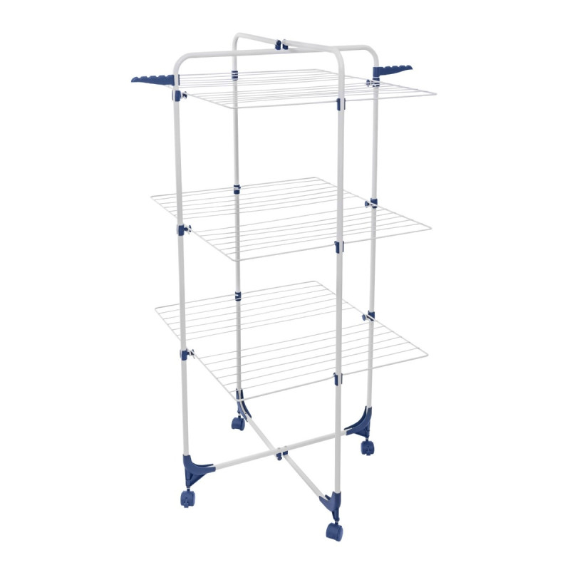 Uscator rufe vertical Casa Si Athletic Tower 3, alb + albastru, otel + plastic, 650 x 710 x 1360 mm