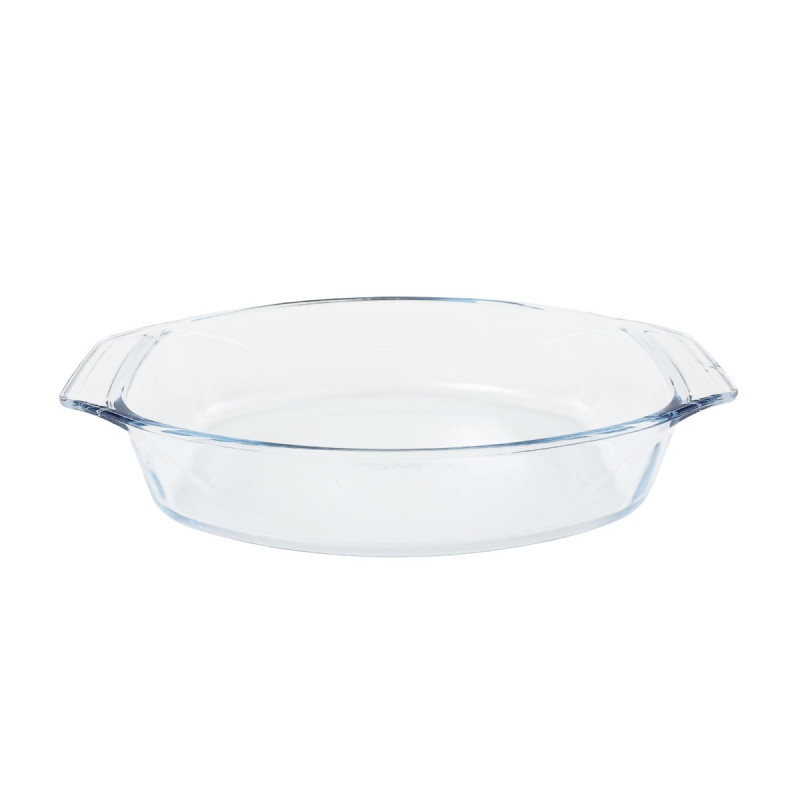 Vas termorezistent 411B, sticla termica, oval, transparent, 35 x 24 x 7 cm