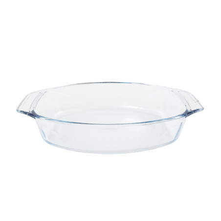 Vas termorezistent 411B, sticla termica, oval, transparent, 35 x 24 x 7 cm