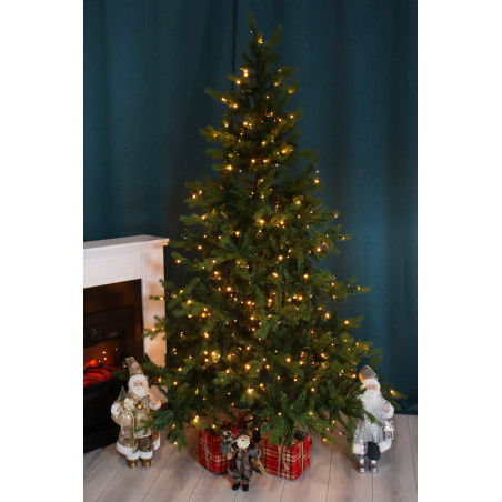Brad artificial de Craciun, Hoff Lux, 450 LED-uri cu lumina calda, 210 cm, verde