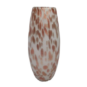 Vaza decorativa L26-3, din sticla colorata, maro, 26 cm