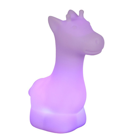 Veioza LED RGB Hoff Girafa, 7 moduri de iluminare, alba, moderna