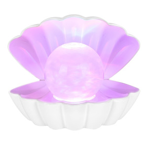 Veioza LED RGB Scoica cu perla, 0.45W, alba, moderna