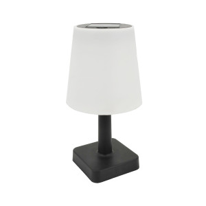Veioza solara LED Hoff, 0.06W, lumina calda, alb + negru, moderna