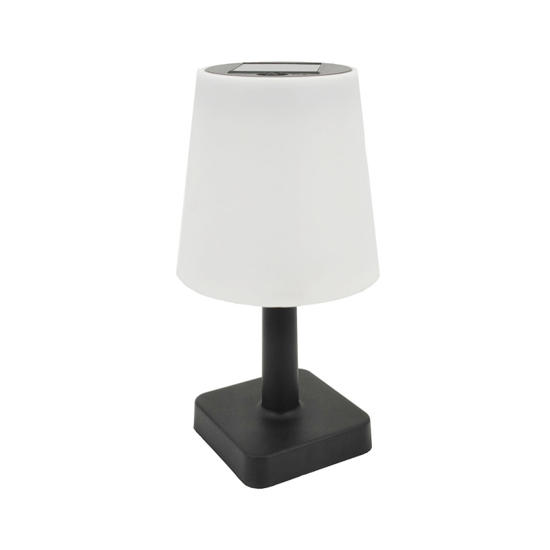 Veioza solara LED Hoff, 0.06W, lumina calda, alb + negru, moderna