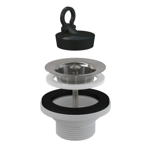 Ventil pentru lavoar, Komfort C31, cu sita din otel, dop, 5/4"
