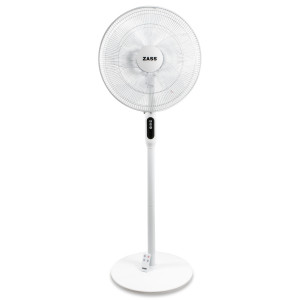 Ventilator cu picior Zass ZFTRA 1608, 55 W, 3 viteze, diametru 41 cm, functie de oscilatie 90 grade, lame transparente cu 5 arip
