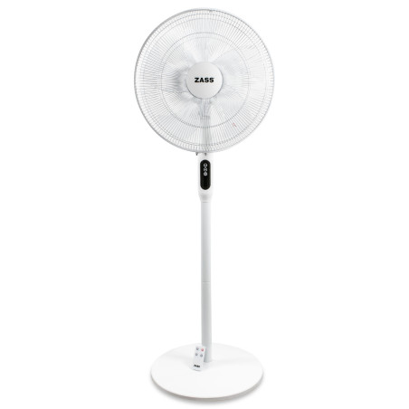 Ventilator cu picior Zass ZFTRA 1608, 55 W, 3 viteze, diametru 41 cm, functie de oscilatie 90 grade, lame transparente cu 5 arip