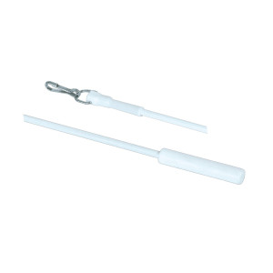 Vergea actionare perdele si draperii, PVC, alb, 125 cm