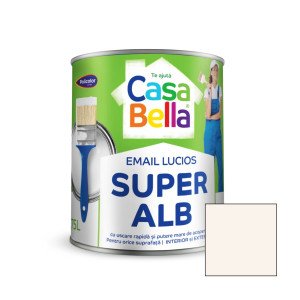 Vopsea alchidica pentru lemn / metal, Casabella, interior / exterior, super alb, 0.75 L