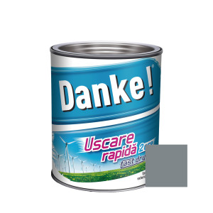Vopsea alchidica pentru lemn / metal, Danke! Uscare Rapida, interior / exterior, gri metal, 0.75 L