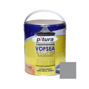 Vopsea alchidica pentru lemn / metal, lucioasa, Pitura, interior / exterior, gri metal, 4 L