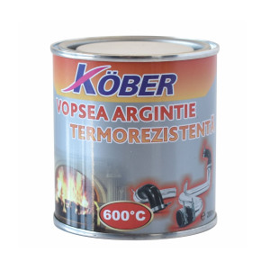 Vopsea siliconica termorezistenta Kober, aluminiu, 0.2 L