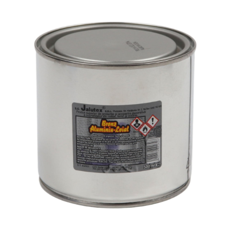 Bronz alchidic pentru lemn / metal, Jalutex, interior / exterior, argintiu, 0.5 L