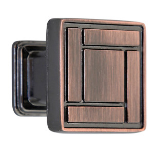 Buton pentru mobila, metalic, cupru antic, M 486.16.28, 28 x 28 x 25 mm