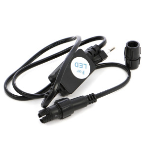 Cablu de alimentare Hoff pentru cablu luminos de exterior cu LED cu diametru de 11 mm, negru