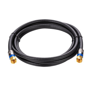 Cablu TV Hoff, coaxial, RG6, cu conector tata - tata, 3 m, negru