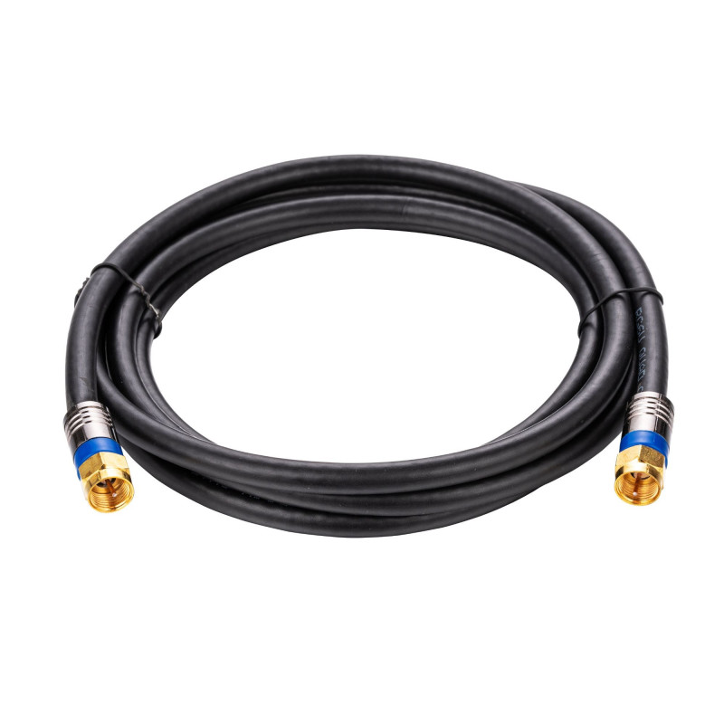 Cablu TV Hoff, coaxial, RG6, cu conector tata - tata, 3 m, negru