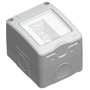Cadru aparent Hoff, 1 modul, IP55, gri, pentru priza / intrerupator