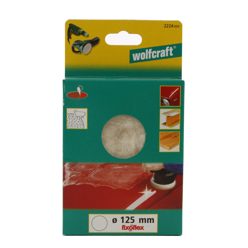 Calota de lustruire, din lana, Wolfcraft 2224000, 125 mm