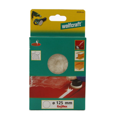 Calota de lustruire, din lana, Wolfcraft 2224000, 125 mm
