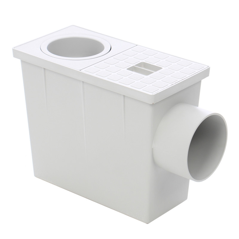 Camin pluvial, pentru scurgere apa de ploaie, cu sifon, rasini termoplastice, 235 x 125 x 220 mm