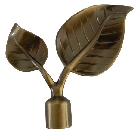 Cap galerie frunza, 19 mm, auriu antic