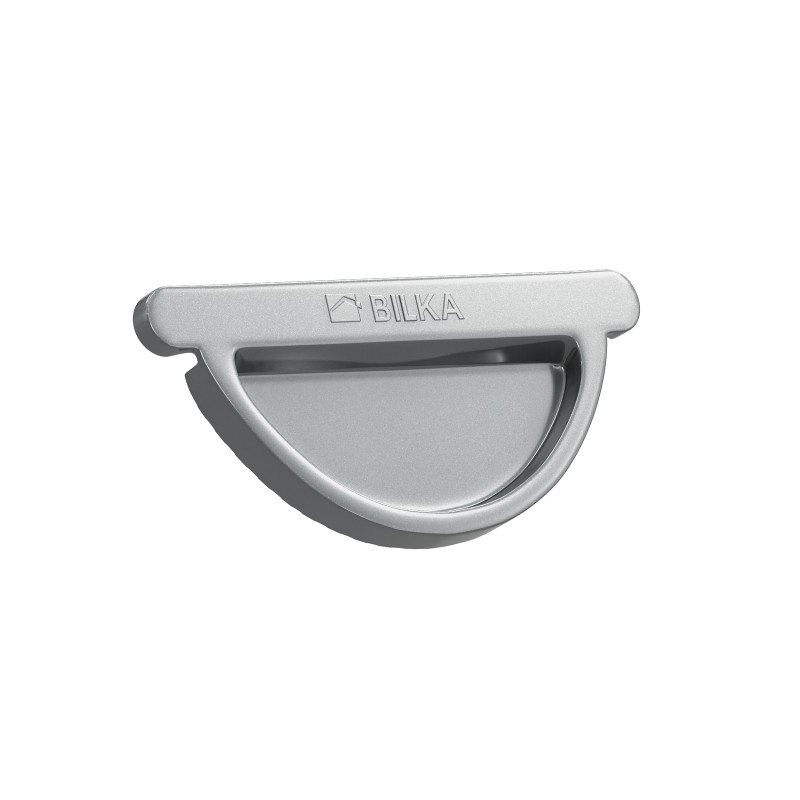 Capac de jgheab pentru sistem pluvial Bilka, metalic, argintiu (RAL 9006), lucios, D 125 mm
