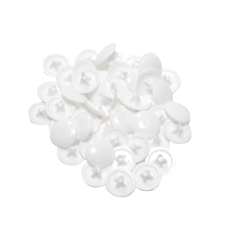 Capac plastic, pentru mascare suruburi mobila, PZ2, alb, set 50 bucati