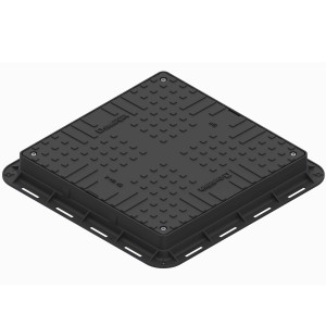 Capac PP negru, necarosabil A15, 700 x 700 x 80 mm, 4 inchideri