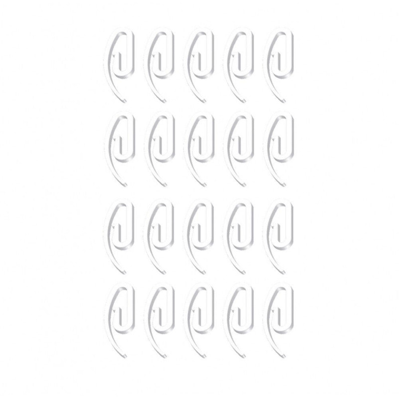 Carlige simple, din plastic, pentru perdea, 3 mm, set 20 bucati