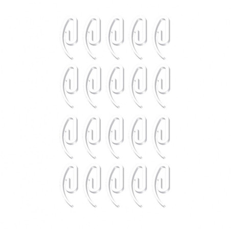 Carlige simple, din plastic, pentru perdea, 3 mm, set 20 bucati
